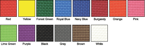 Dense Foam Mats Color Chart